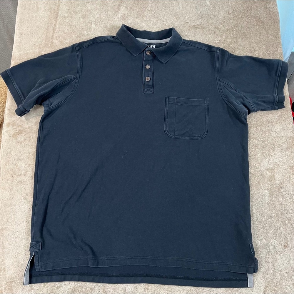 Duluth Trading Co Relaxed Fit Shirt Men's XLT-Tall Black Stretch Cotton S/S EUC